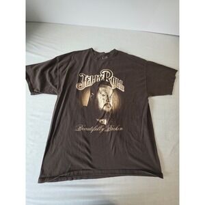 Jelly Roll T-Shirt‎ Beautifully Broken Graphic 2XL Brown Concert Merch Tee